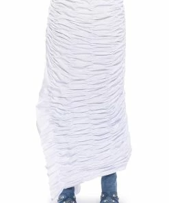 ENCORE SCRUNCHED SLIT MAXI SKIRT 11 ENCORE SCRUNCHED SLIT MAXI SKIRT -FINESSE-shop encore scrunched slit maxi skirt white 4 4