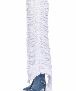 ENCORE SCRUNCHED SLIT MAXI SKIRT 13 ENCORE SCRUNCHED SLIT MAXI SKIRT -FINESSE-shop encore scrunched slit maxi skirt white 6 6