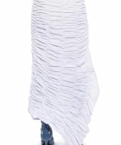 ENCORE SCRUNCHED SLIT MAXI SKIRT 14 ENCORE SCRUNCHED SLIT MAXI SKIRT -FINESSE-shop encore scrunched slit maxi skirt white 7 7