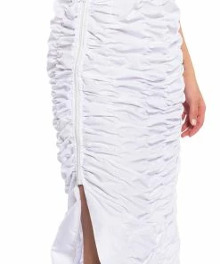 ENCORE SCRUNCHED SLIT MAXI SKIRT 15 ENCORE SCRUNCHED SLIT MAXI SKIRT -FINESSE-shop encore scrunched slit maxi skirt white 8 8