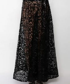 ESTELLE SEQUIN MAXI SKIRT -FINESSE-shop estelle sequin maxi skirt black 3 3