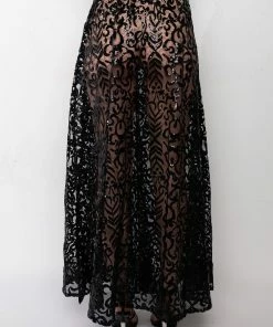 ESTELLE SEQUIN MAXI SKIRT -FINESSE-shop estelle sequin maxi skirt black 5 5