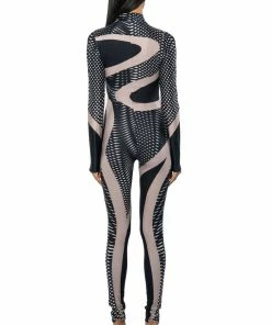 EVERY EVENT PATTERNED CATSUIT -FINESSE-shop every event patterned catsuit black multi 5 5