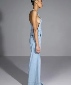 EVERYDAY WIDE LEG OVERALLS -FINESSE-shop everyday wide leg overalls light blue denim 3 3 c1