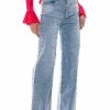 EVERYTIME RHINESTONE EMBELLISHED STRAIGHT LEG JEANS