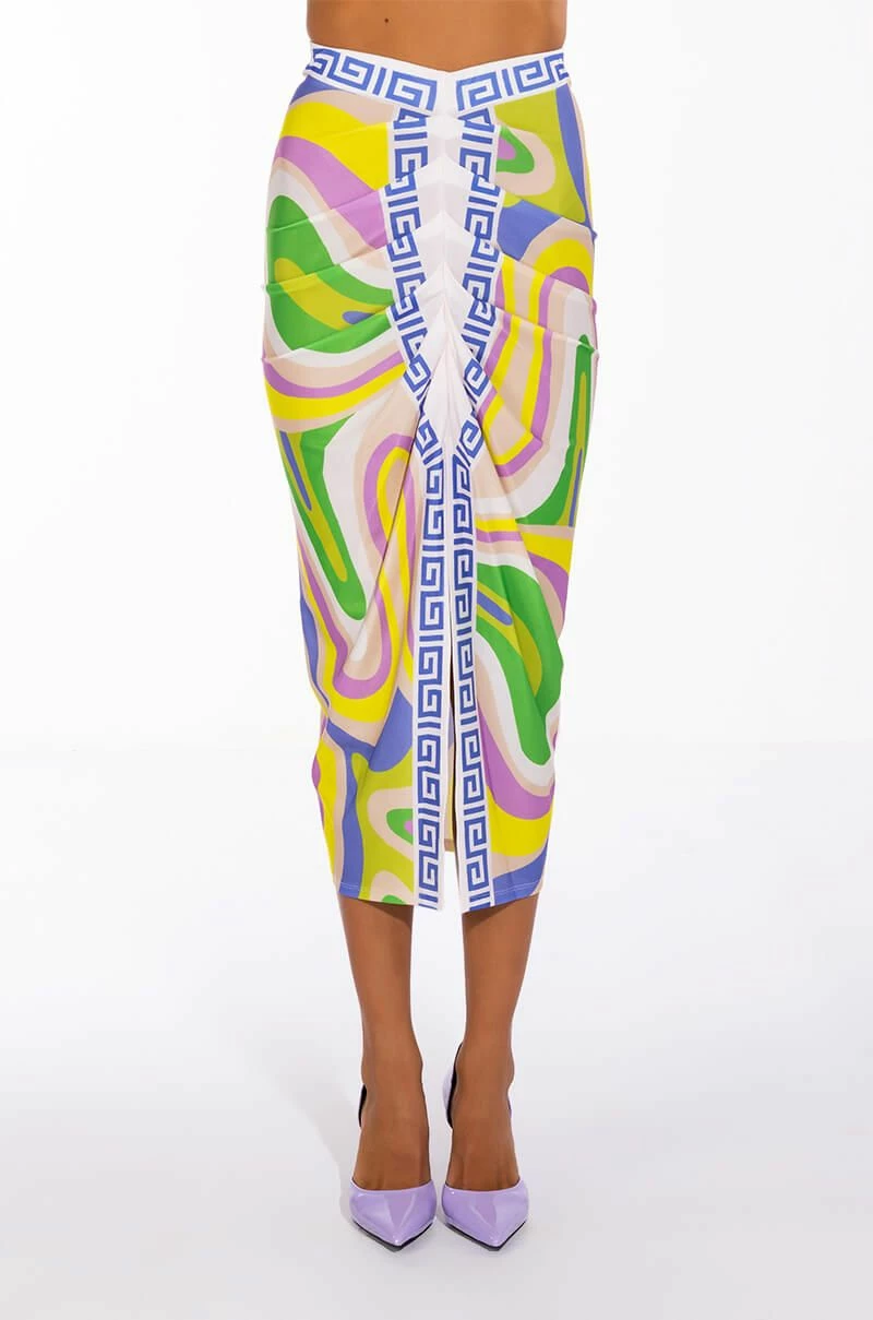 EVOLVE FRONT SLIT MIDI SKIRT 4 EVOLVE FRONT SLIT MIDI SKIRT - Image 4