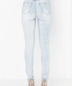 FLEX FIT EXTREME STRETCH HIGH WAIST PEARL SKINNY JEANS -FINESSE-shop extreme stretch high waist pearl skinny jeans light blue denim 3 3