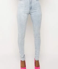 EXTREME STRETCH HIGH WAISTED SKINNY JEANS WITH RHINESTONES -FINESSE-shop extreme stretch high waisted skinny jeans with rhinestones light blue denim 3 3