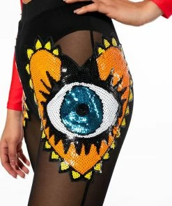 EYES WIDE SHUT SEQUIN MESH LEGGING 19 EYES WIDE SHUT SEQUIN MESH LEGGING -FINESSE-shop eyes wide shut sequin mesh legging black multi 10 10