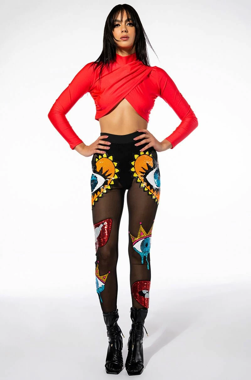 EYES WIDE SHUT SEQUIN MESH LEGGING 2 EYES WIDE SHUT SEQUIN MESH LEGGING - Image 2