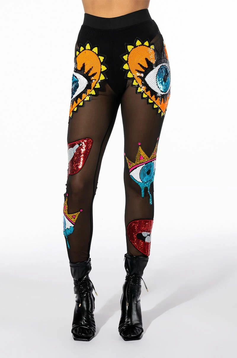 EYES WIDE SHUT SEQUIN MESH LEGGING 6 EYES WIDE SHUT SEQUIN MESH LEGGING - Image 6
