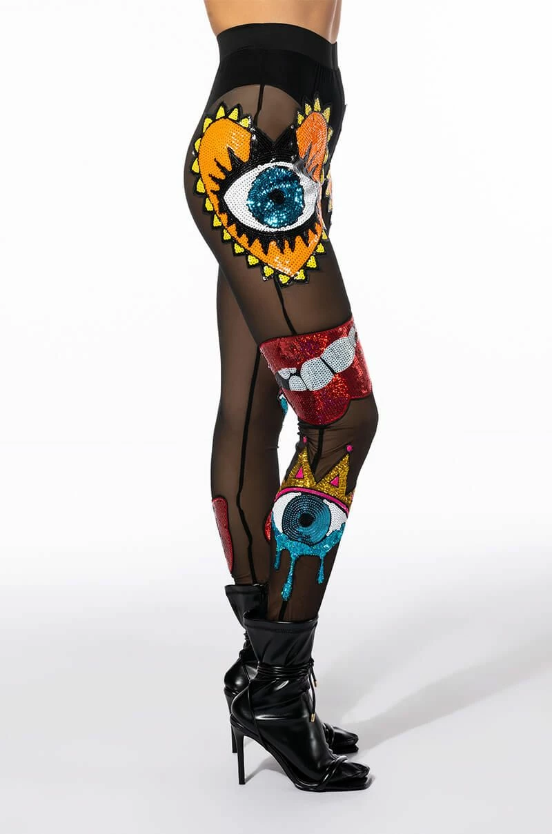 EYES WIDE SHUT SEQUIN MESH LEGGING 8 EYES WIDE SHUT SEQUIN MESH LEGGING - Image 8