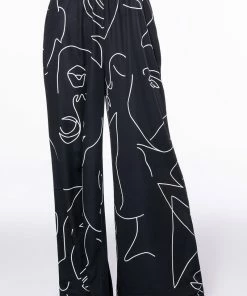 FACES WIDE LEG PANT -FINESSE-shop faces wide leg pant black white 4 4