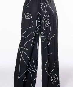 FACES WIDE LEG PANT -FINESSE-shop faces wide leg pant black white 6 6