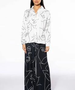 FACES WIDE LEG PANT -FINESSE-shop faces wide leg pant black white 7 7