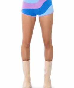 FAR OUT KNIT HOT PANTS -FINESSE-shop far out knit hot pants blue multi 6 6