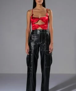 FASHIONABLY LATE FAUX LEATHER RELAXED FIT PANT -FINESSE-shop fashionably late faux leather relaxed fit pant black 3 3 c1