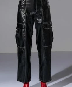 FASHIONABLY LATE FAUX LEATHER RELAXED FIT PANT -FINESSE-shop fashionably late faux leather relaxed fit pant black 5 5 c1