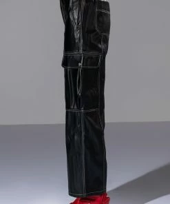 FASHIONABLY LATE FAUX LEATHER RELAXED FIT PANT -FINESSE-shop fashionably late faux leather relaxed fit pant black 6 6 c1