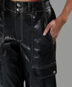 FASHIONABLY LATE FAUX LEATHER RELAXED FIT PANT -FINESSE-shop fashionably late faux leather relaxed fit pant black 8 8 c1