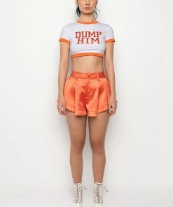 FEELING CHEEKY SATIN SHORTS -FINESSE-shop feeling cheeky satin shorts orange 8 8