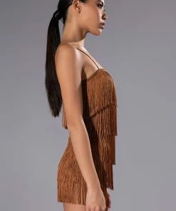 FEELING FAB FRINGE MINI ROMPER -FINESSE-shop feeling fab fringe mini romper brown 5 5