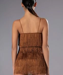 FEELING FAB FRINGE MINI ROMPER -FINESSE-shop feeling fab fringe mini romper brown 6 6