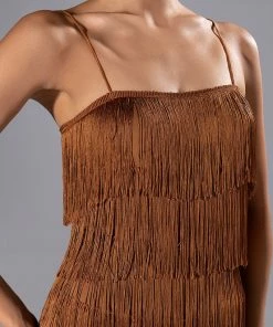 FEELING FAB FRINGE MINI ROMPER -FINESSE-shop feeling fab fringe mini romper brown 7 7