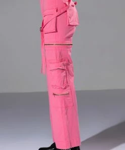 FEELS WIDE LEG CARGO PANT -FINESSE-shop feels wide leg cargo pant pink 7 7 c1