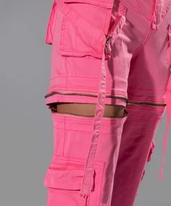 FEELS WIDE LEG CARGO PANT -FINESSE-shop feels wide leg cargo pant pink 9 9 c1