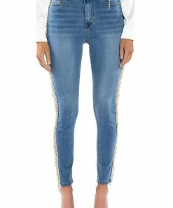 FELLING LIKE A STAR HIGH RISE RHINESTONE SKINNY JEANS