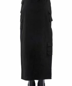 FIELD OF DREAMS CARGO MAXI SKIRT IN BLACK -FINESSE-shop field of dreams cargo maxi skirt in black black 6 6 c1
