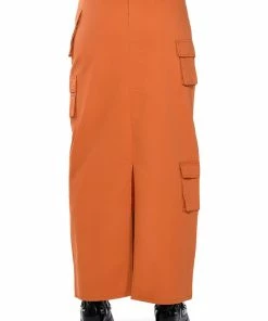 FIELD OF DREAMS CARGO MAXI SKIRT -FINESSE-shop field of dreams cargo maxi skirt orange 7 7