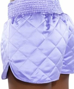 FIELD OF DREAMS SATIN QUILTED SHORTS -FINESSE-shop field of dreams satin quilted shorts light purple 8 8