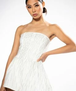 FIFTH AVE FLARE RHINESTONE ROMPER