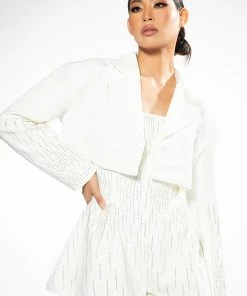 FIFTH AVE FLARE RHINESTONE ROMPER -FINESSE-shop fifth ave flare rhinestone romper white 3 3