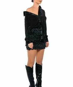 FIRA TEXTURE MINI SKIRT 8 FIRA TEXTURE MINI SKIRT -FINESSE-shop fira texture mini skirt black 3 3