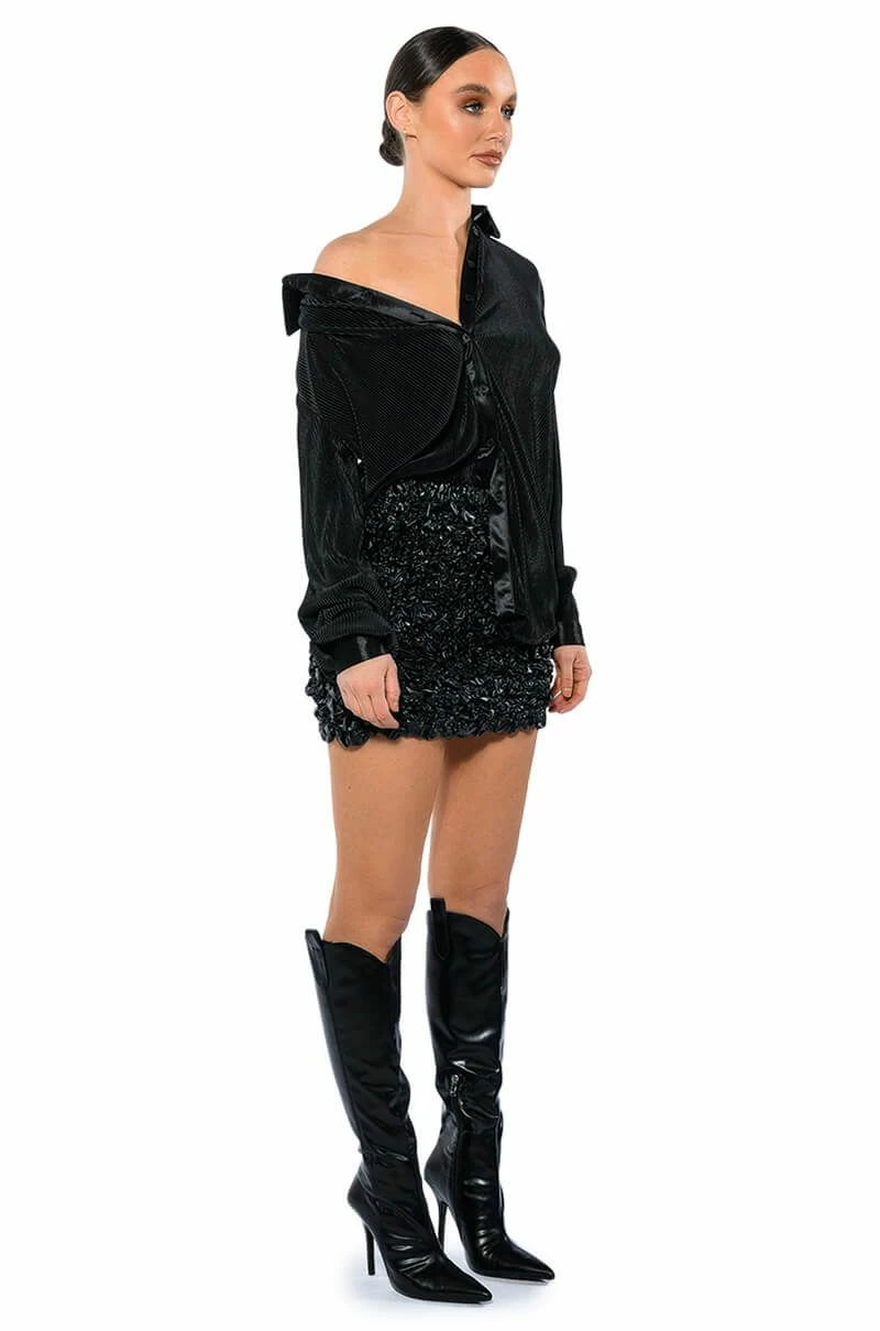 FIRA TEXTURE MINI SKIRT 3 FIRA TEXTURE MINI SKIRT - Image 3