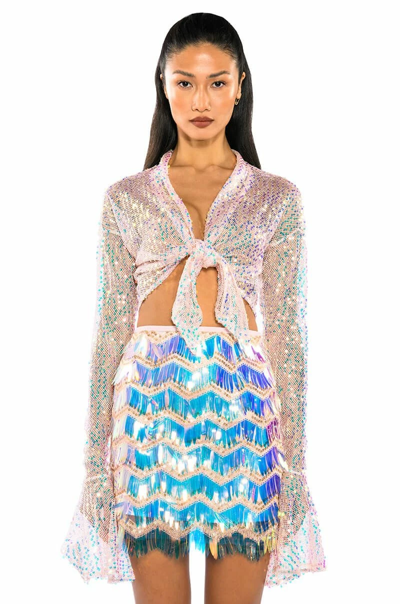 FLASH ON PLEASE SEQUIN MINI SKIRT 2 FLASH ON PLEASE SEQUIN MINI SKIRT - Image 2