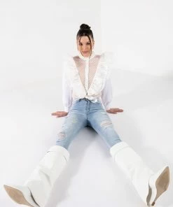 FLEX-FIT EXTREME STRETCH HIGH WAISTED DISTRESSED SKINNY JEANS -FINESSE-shop flex fit extreme stretch high waisted distressed skinny jeans light blue denim 4 4