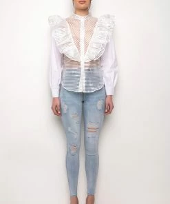 FLEX-FIT EXTREME STRETCH HIGH WAISTED DISTRESSED SKINNY JEANS -FINESSE-shop flex fit extreme stretch high waisted distressed skinny jeans light blue denim 9 9