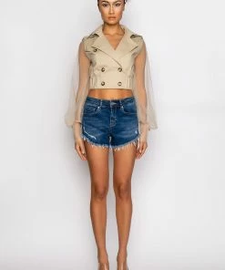 FLEX-FIT HIGH WAISTED SUPER STRETCHY DENIM SHORTS -FINESSE-shop flex fit high waisted super stretchy denim shorts medium blue denim 8 8