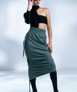 FOLLOW ME ADJUSTABLE CARGO SKIRT IN OLIVE 12 FOLLOW ME ADJUSTABLE CARGO SKIRT IN OLIVE -FINESSE-shop follow me adjustable cargo skirt in olive olive 4 4