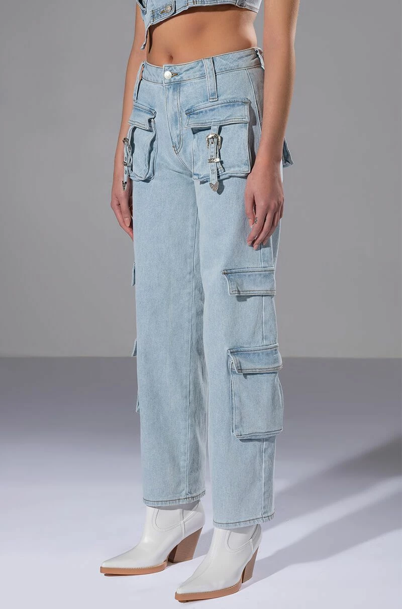 FOR REAL BUCKLE DETAIL RELAXED FIT JEANS 2 FOR REAL BUCKLE DETAIL RELAXED FIT JEANS - Image 2