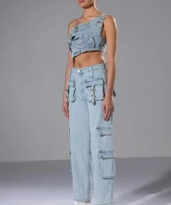 FOR REAL BUCKLE DETAIL RELAXED FIT JEANS 15 FOR REAL BUCKLE DETAIL RELAXED FIT JEANS -FINESSE-shop for real buckle detail relaxed fit jeans light blue 4 4 c1