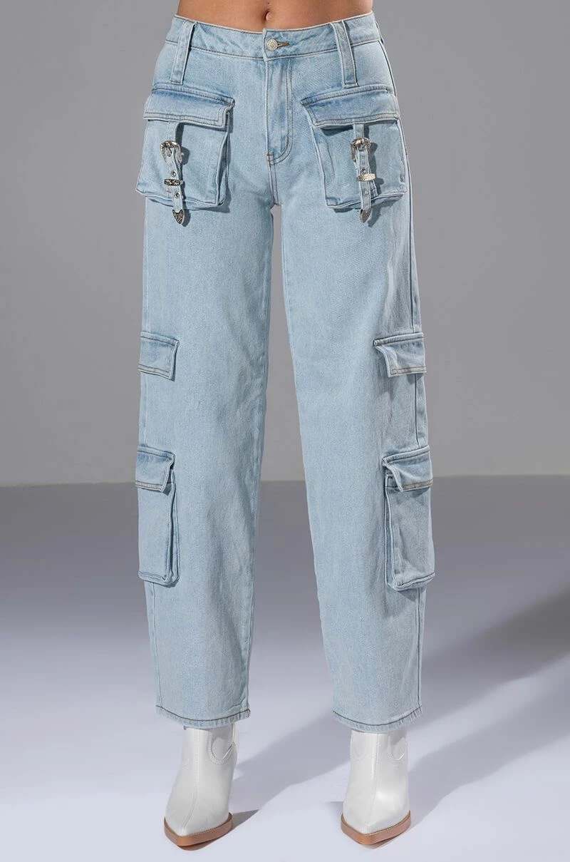 FOR REAL BUCKLE DETAIL RELAXED FIT JEANS 3 FOR REAL BUCKLE DETAIL RELAXED FIT JEANS - Image 3