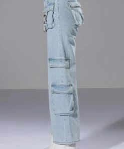 FOR REAL BUCKLE DETAIL RELAXED FIT JEANS 11 FOR REAL BUCKLE DETAIL RELAXED FIT JEANS -FINESSE-shop for real buckle detail relaxed fit jeans light blue 6 6