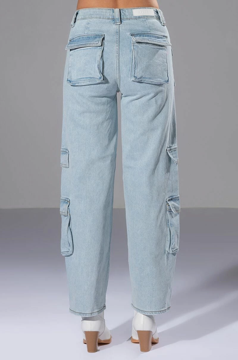 FOR REAL BUCKLE DETAIL RELAXED FIT JEANS 5 FOR REAL BUCKLE DETAIL RELAXED FIT JEANS - Image 5