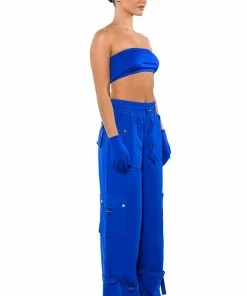 FRENCHY WIDE LEG CARGO PANT -FINESSE-shop frenchy wide leg cargo pant royal blue 7 7