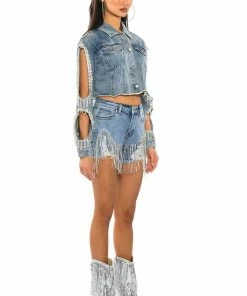 FRESH OUT THE RUNWAY RHINESTONE DENIM SHORT -FINESSE-shop fresh out the runway rhinestone denim short light blue 6 6 c1